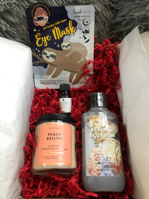 Bath and Body Works Single Wick Candle Lotion Gift Set Champagne Toast/Cleanse Your Spirit *Stress Relief/ Almond Blossom *Peach Bellini/Almond Blossom **Limited Time - FREE Gift***