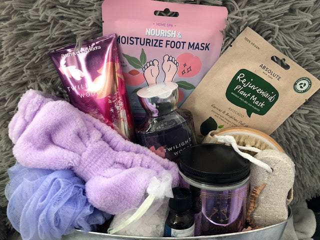 Bath and Body Works Twilight Woods Spa Pampering Gift Set – 12 piece Body Cream Shower Gel Candle Face and Foot Mask Body Brush Spa Headband