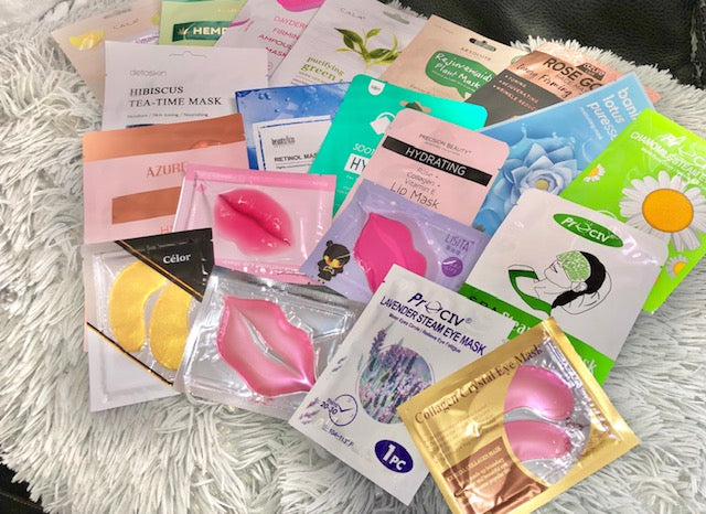 Mystery Surprise Korean Beauty Facial Mask, Facial Sheet, Steam Eye Mask, Lip Mask K Beauty Facial Care Pack 8 pc Set