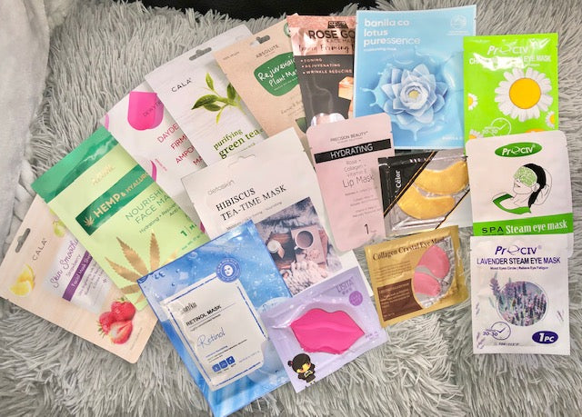 Mystery Surprise Korean Beauty Facial Mask, Facial Sheet, Steam Eye Mask, Lip Mask K Beauty Facial Care Pack 8 pc Set
