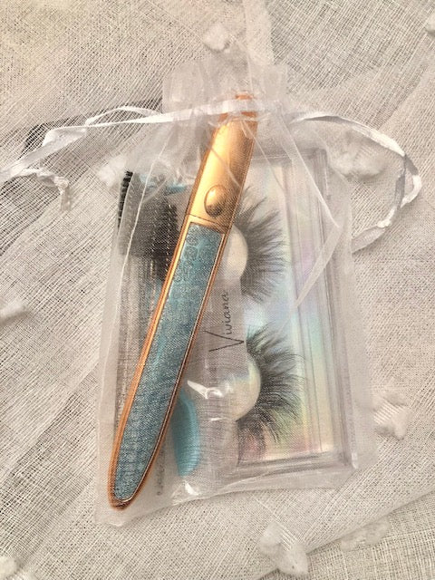 Viviana Lashes Complete Bundle Set Lashglue Eyeliner GlueLiner Applicator Spoolies Organza Bag Mink Lashes