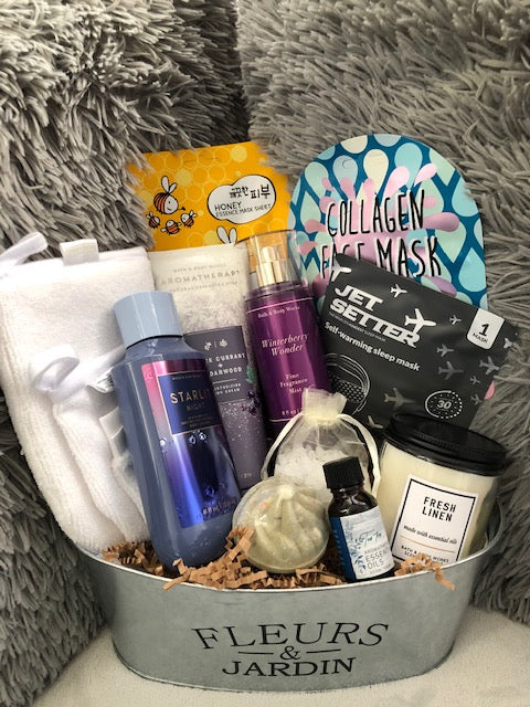 Bath and Body Works Spa Candle Gift Set 14 piece Body Cream/Lotion Candle Steam Mask Face Sheet Mask Bath Mitts Bath Bomb Salt Essential Oil